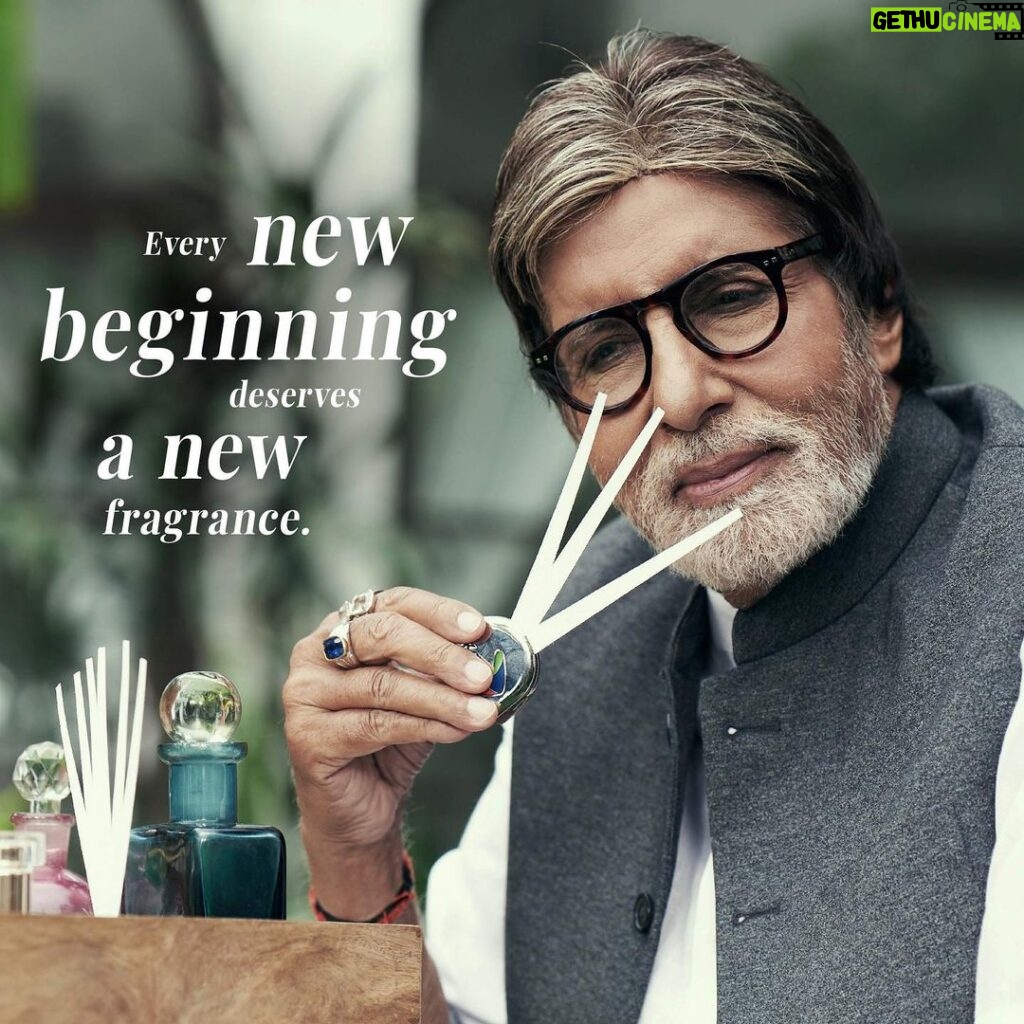 Amitabh Bachchan Instagram - A new dawn. A new you. Entice and engulf those around you in a never-before spell of your fragrance. Experience the magic of our fragrance today and leave an unforgettable impression! Shop now #Legend1942Perfumes #AkshayaTritaya @Anuradhasansar