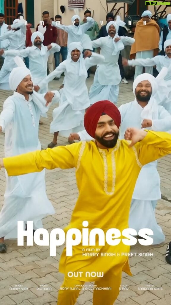 Ammy Virk Instagram - HAPPINESS is out now ❤️ Capture your happiness and share it with us 💛 @Ronyajnali @gill_machhrai @dilmaan__ @preetsinghdirector @gungunbakshi15 @ingrooves_india @sahniguurneet @roma2204 @itskrajofficial @charanjit1997 @justartties @ingrooves_india