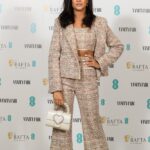 Amy-Leigh Hickman Instagram - Vanity Fair Bafta rising star night @vanityfairlondon @ee @bafta #EERisingStar #EEBAFTAs @loopvip Styled by: @kelvinstylist Make Up: @laurensmithyyy Lashes & Brows: @debbie_nouveau Outfit: @paulandjoeparis Shoes & bag: @sophiawebster Jewellery: @astleyclarke & @guesscojewellers