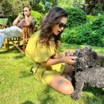 Amy Jackson Instagram - What this Summer is all about ✨ my boys, my furry boys, candy floss and @aloyoga bucket hats, waterfights and sink baths at Grandma’s house… and a whole lotta laughter ✨