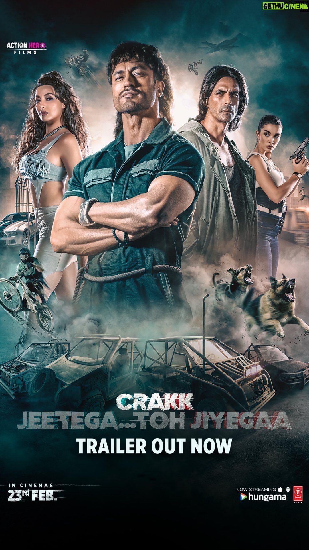 Amy Jackson Instagram - The trailer is OUT - CRAKK! We’re coming for you ❤️🔥 Crakk the Emotion behind the Action!💥 Watch #CRAKK - Jeetegaa Toh Jiyegaa in cinemas worldwide on 23rd February! @mevidyutjammwal @norafatehi @rampal72 @aditya_datt @ankittmohan @its_jamielever @bijayanand @rajendra_shisatkar #ShalakasPawar @abbassayyed77 @actionherofilms @Tseries.official #CrakkOn23rdFeb #JeetegaaTohJiyegaa
