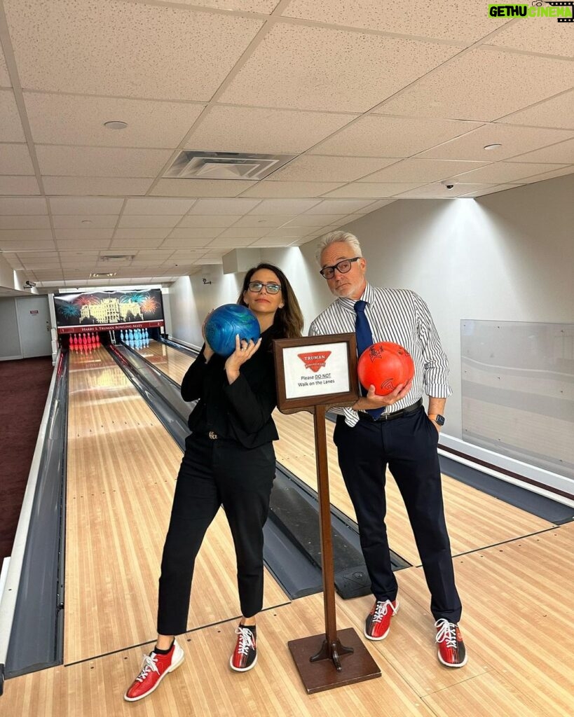 Amy Landecker Instagram - Still downloading our DC adventures. What a week! A real highlight was bowling with the Second Gentleman in the White House basement. #trumanbowlingalley The White House, Washington DC