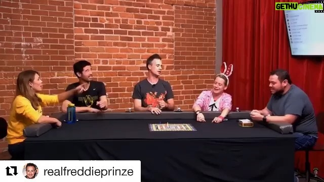 Amy Pemberton Instagram - #Repost @realfreddieprinze ・・・ Here’s a video from last week’s episode of Gegghead. We played trivia game #WitsEnd and @rio_magdaleno decided to be a dick. @culkamania also auditioned for @hot97 but didn’t make the cut ... yet again. Check out the full episode on YouTube.com/Gegghead #boardgames #tabletopgames #games @gegghead @jonleebrody @missamypembs