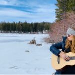Amy Pemberton Instagram - 💙 ....I mean....not too shabby a setting to play and sing with my @cameroneneilson .... recorded a little sumfin’ .... soon!! #couldntplayafter5mins #toocold #mammoth #❄️🌲🗻🌨