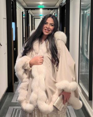 Amy Samir Ghanem Instagram - Glam team 🤍🙏
My precious jewelry : @mahmoudelsirganyjoailliers 
My elegant fur : @be_my_guest_shopping 
Make up: @sarahatallahmakeup 
Hairstylist : @sonia.messaoudi 
Special thanx to my friend who is always there 4 me @wakizouzi2 🤍
