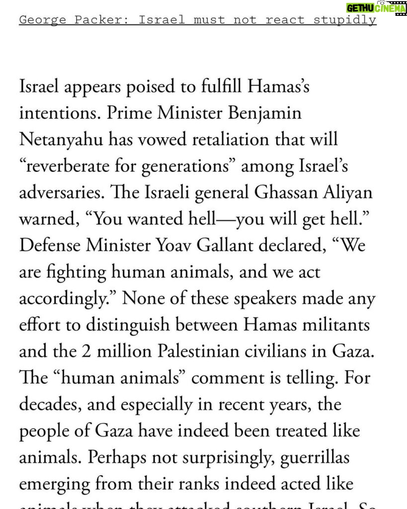 Amy Schumer Instagram - This does a good job of explaining why Hamas did this and how innocent Israelis and innocent Palestinians are just pawns. Hamas is funded by Iran. Worth reading. No gruesome details. @theatlantic