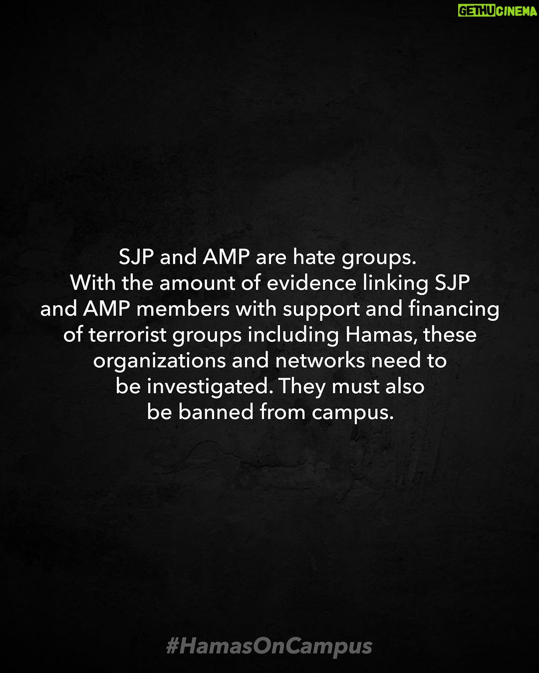 Amy Schumer Instagram - It is now beyond clear that antisemitism on campuses is systematic and wide spread. What we’re witnessing on campuses and in our cities isn’t a grassroots movement but a highly orchestrated effort led by professional organizations like American Muslims for Palestine (AMP) and their brainchild organization Students for Justice in Palestine (SJP). Some of the individuals running these groups have previously worked for organizations linked to Hamas and terrorism, such as the Holyland Foundation, Kindhearts, and Islamic Association for Palestine. It’s time that AMP and SJP are investigated by the FBI and banned from college campuses everywhere. Many of you are asking for sources. For best and most thorough information here is former treasury department terrorism financing expert @jonathan.schanzer’s full testimony at the @waysandmeansgop in congress 2 weeks ago. ⬇️ https://gop-waysandmeans.house.gov/wp-content/uploads/2023/11/Schanzer-Testimony.pdf #HamasOnCampus