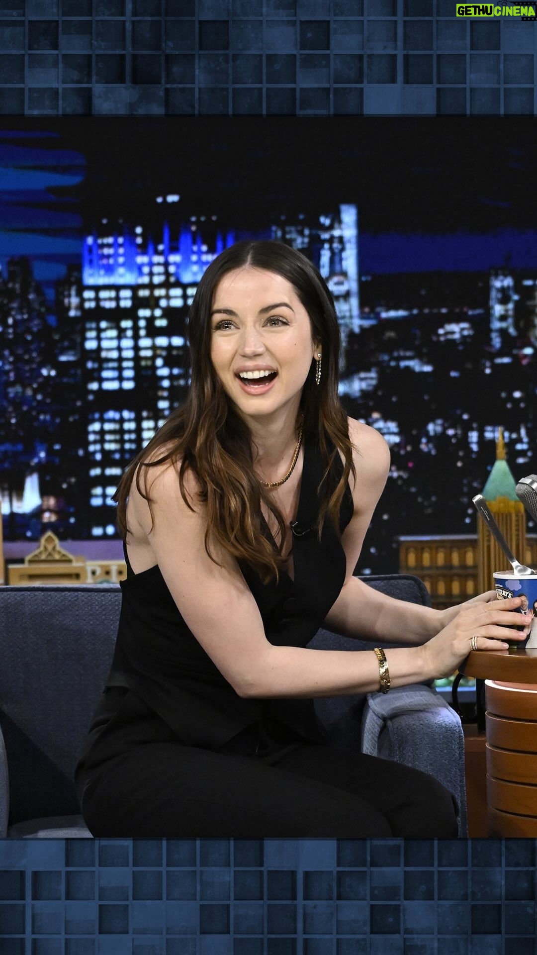 Ana de Armas Instagram - Jimmy, Ben & Jerry surprise @ana_d_armas with her very own limited batch @benandjerrys flavor: Ana de ArMAS Leche! #FallonTonight The Tonight Show Starring Jimmy Fallon