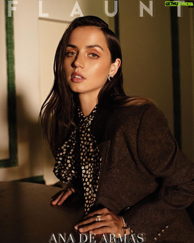 Ana de Armas Instagram - @flauntmagazine thank you for having me! #chaosandcalm 🥀 Photographed by @yanayatsuk Styled by @muihai wearing @ysl and @tiffanyandco Hair by @jennychohair Makeup by @melaniemakeup Manicure by @kimmiekyees