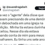 André Gabeh Instagram - Publiquei essa minha história no "tuíter" e ela teve quase um milhão e meio de visualizações. O pessoal do @atoresdadepressao publicou por aqui e eu também resolvi postar no meu perfil. Sabe onde tem mais histórias melhores e como essa? No meu livro NUNCA FOI SORTE SEMPRE FOI MACUMBA. Já leu? Leia. Compartilhe se gostar. #artistasuburbanoreflexivo