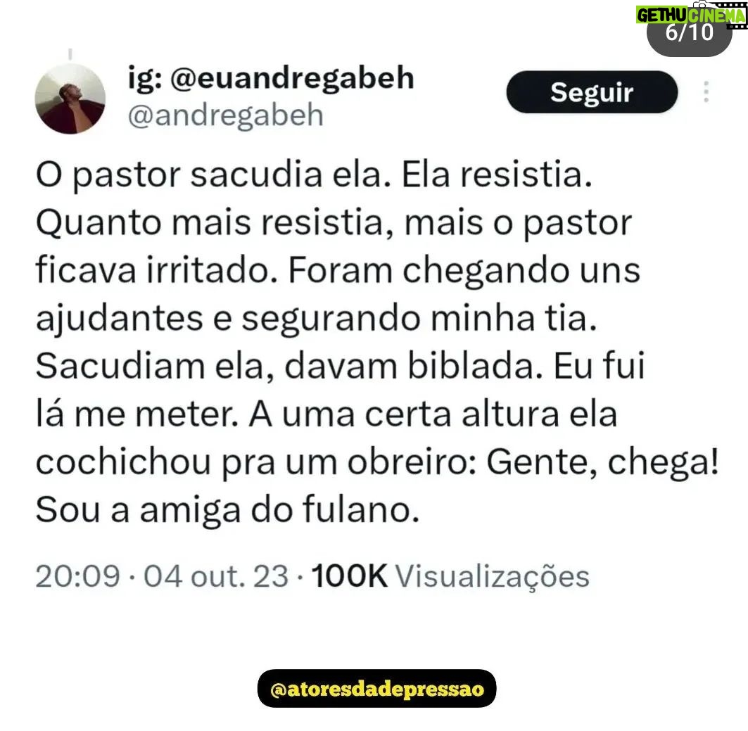 André Gabeh - 13.8K Likes - Publiquei essa minha história no "tuíter" e ela teve quase um milhão e meio de visualizações. O pessoal do @atoresdadepressao publicou por aqui e eu também resolvi postar no meu perfil.
Sabe onde tem mais histórias melhores e como essa? No meu livro NUNCA FOI SORTE SEMPRE FOI MACUMBA. Já leu? Leia.
Compartilhe se gostar.
#artistasuburbanoreflexivo
