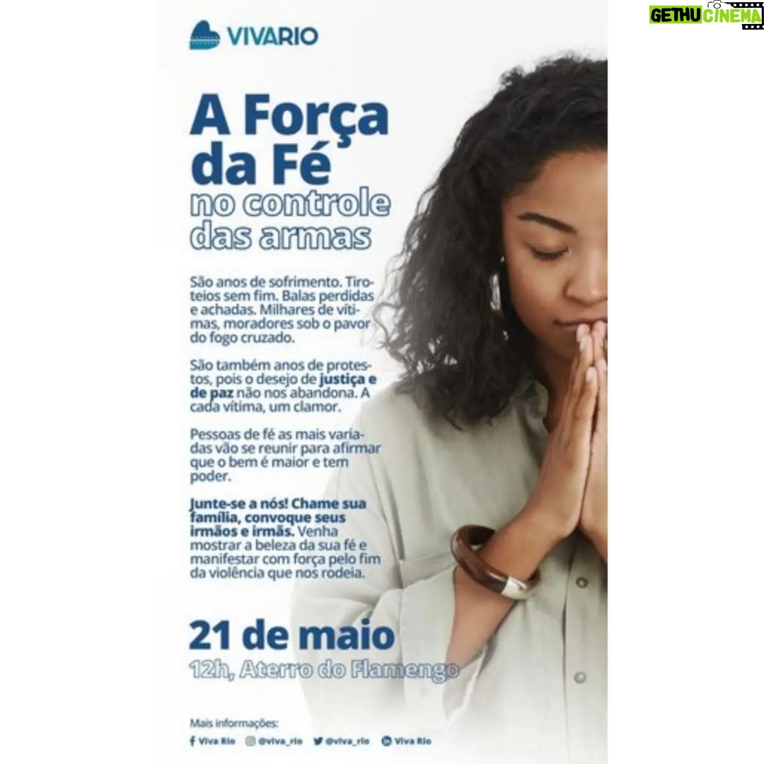 André Gabeh Instagram - Visitem a página do @viva_rio Mostre sua fé e se manifeste contra a violência. Axé pra todos.