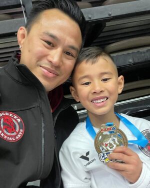 Andre Soukhamthath Instagram - State champion 🫶🏾
3 hard fights and scored last second in the championship fight. 8 tough competitors and Parker came out on top! He’s only been doing this for 6 months!!! So proud of you Parker!!! Thank you everyone for the support and thanks everyone that sponsored Parker 🙏🏽 Thank you @escolta_mma_fitness