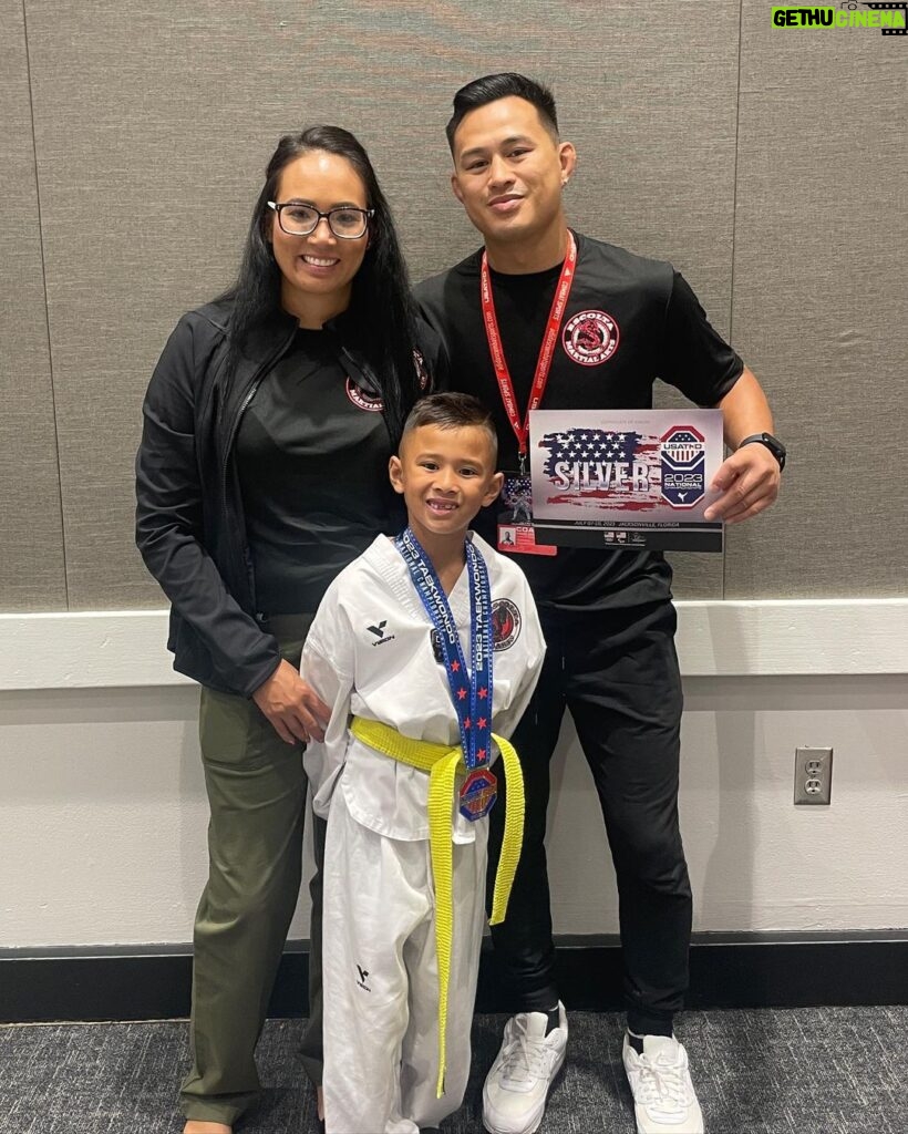 Andre Soukhamthath Instagram - Im so proud of my baby. He worked his ass off these past couple of months. Thank you everyone for supporting Parker. He’s gone so far already for only doing TKD for 8 months 🙏🏽