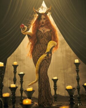 Andrea Brillantes Instagram - LILITH..THE FIRST WIFE OF ADAM
🐍🍎

@the_opulence_ball #Opulence23

Photographed by @bjpascual 
Wearing @laurenvito.design
Styling and creative direction by @eldzsmejia 
SFX Makeup @drian_bautista 
Horn fabrication Ryan Lising @tawonglipod 
Styling associate @carlalbertooo 
Production design by @justine_arcegabumanlag
Video by @clayartsmediaph @raymondroyremigio