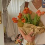Andrea Brillantes Instagram - Just me being obsessed with orange tulips 🍊🌷