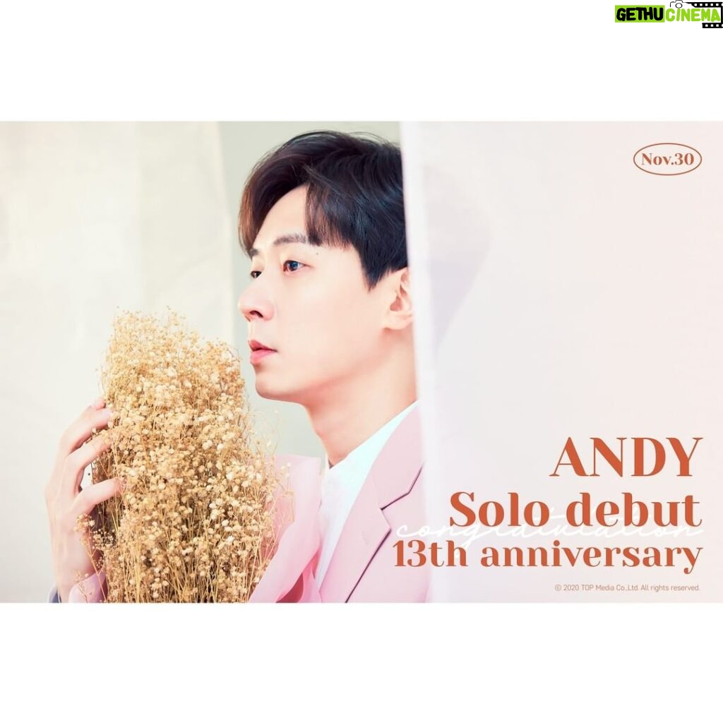 Andy Lee Instagram - #앤디 의 솔로 데뷔 13주년을 축하합니다! ⠀ HAPPY #ANDY SOLO DEBUT 13TH ANNIVERSARY! ⠀ #ANDY_SOLO_13TH