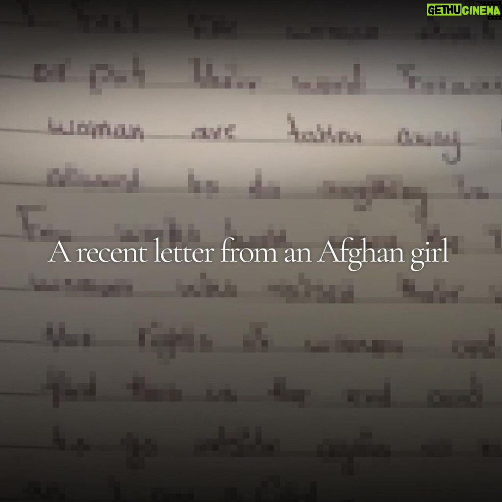 Angelina Jolie Instagram - A young woman in #Afghanistan sent me this letter. I’m protecting her identity, but she hasn’t been able to go back to school since the Taliban seized power. Now, with women being arrested simply for taking part in peaceful protests, she writes “I might never be able to go outside again or even be able to speak as I am a girl.” This is an extract from her letter: “I feel like women don’t have any right to speak or put their word forward. The rights of the woman are taken away from them and they are not allowed to do anything in the country. Few weeks back when the Taliban arrested 2 of the women who raised their voices in order to ask for the rights of woman and freedom, I just thought, that this is the end and I might never be able to go outside again or even be able to speak as I am a Girl.” Please track what is happening in Afghanistan, where young women are being taken from their homes at night at gunpoint and disappeared, and new restrictions are being imposed on the freedom of women and girls day by day. Please help ensure they’re not forgotten.