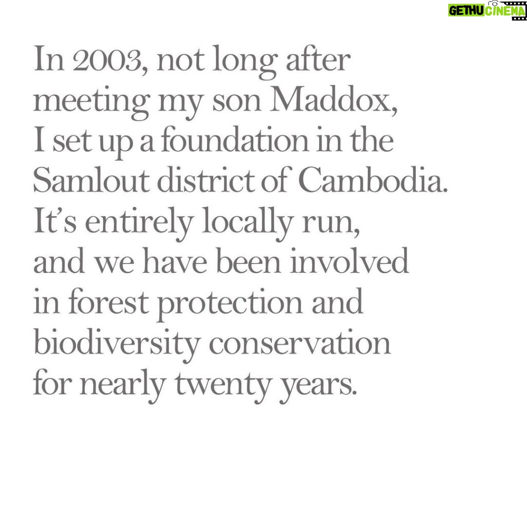 Angelina Jolie Instagram - We've launched a biodiversity survey with Flora & Fauna International to map the plants and animals still in the forest of Cambodia’s Samlout district as a baseline for their protection and conservation in the future, since we do not yet know how much endangered wildlife remains. It's just one example of the devastating impact of deforestation globally - and why world leaders must be held to their promises. #deforestation @faunafloraint Photo credit Image 1: Christian Pirkl Image 6: NASA Earth Observatory/Joshua Stevens