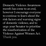 Angelina Jolie Instagram – As Domestic Violence Awareness month comes to an end, I encourage everyone to learn about the risk factors and warning signs of domestic violence, to check in on any family members or friends you might be concerned about, to support (if you can) your local domestic violence shelter, and to urge your Senator to prioritise the urgent reauthorization of the Violence Against Women Act.

#DVAM #DVAM2021 #VAWA4All