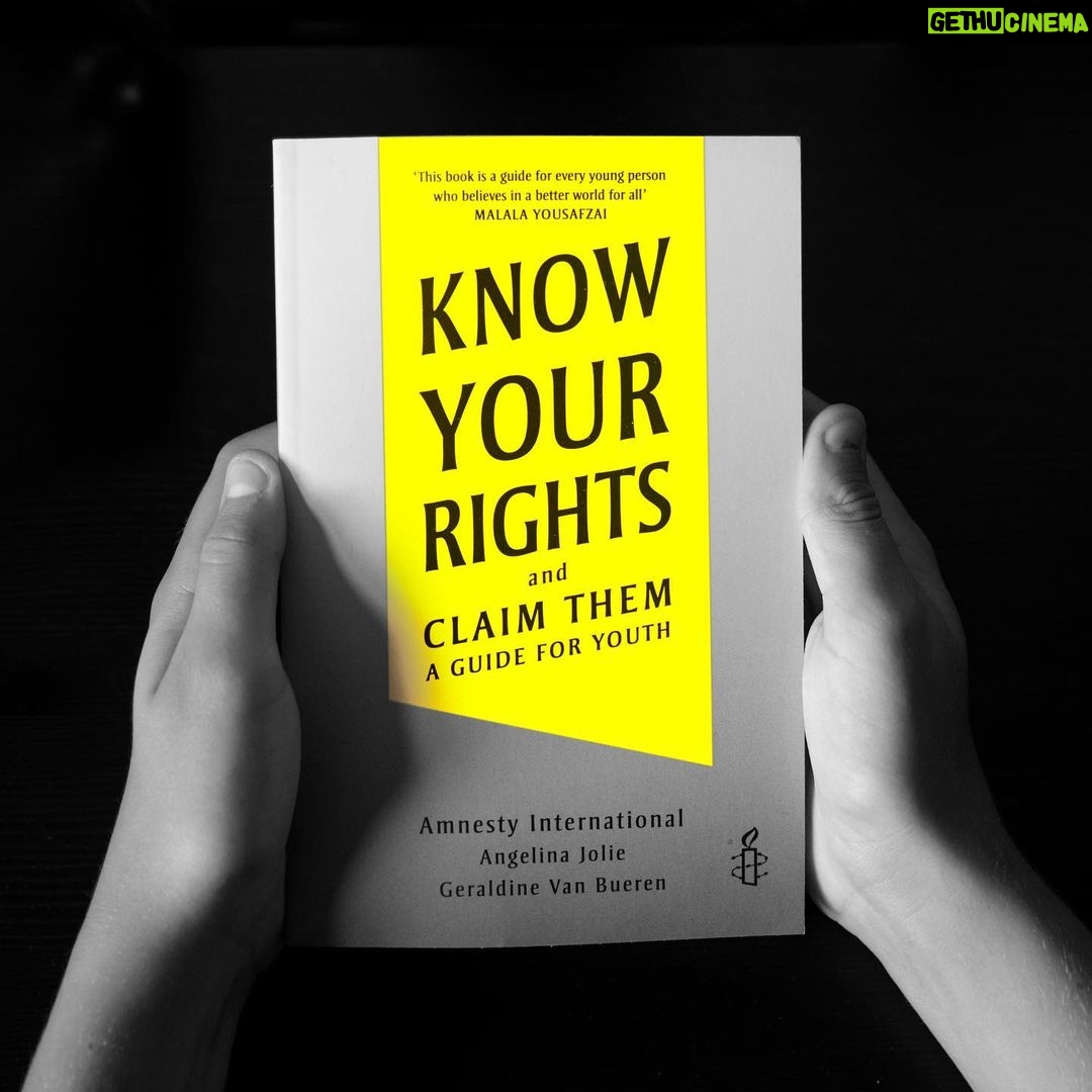 Angelina Jolie Instagram - Here's a truth you may not know: As a young person, your rights have equal status to the rights of an adult. Not when you reach adulthood, or leave home, or get your first job, but now. Whoever you are, wherever you live - your life is of equal value to any adult, or any other young person on the planet. Children have rights just as adults do and they should have the power and agency to claim them. Over the last couple of years I have been working with @amnesty and Geraldine Van Bueren QC on a book that aims to help young people do just this. In the production of this book, I have been humbled to meet young people who have been fighting for rights for years. I'll be speaking with a couple of them over Zoom today at 1830 BST/10:30 AM PST. Tap the link in my bio to register for the event or order the book online. We hope that this guide, and the online series we are launching on @amnesty, will help many of you in knowing your rights and claiming them. #BeSeenBeHeard #KnowYourRights #ClaimYourRights