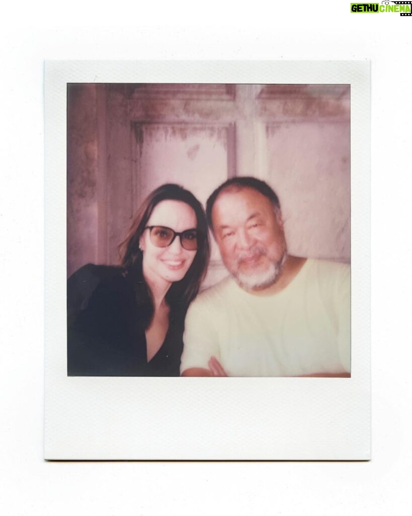 Angelina Jolie Instagram - I have this up in my home. Makes me smile and think of the brave creative spirit that is Ai Weiwei. My friend @jr took this when we all found each other in Venice and Ai was beginning the project that is now being shown. #AiWeiwei @aiww @berengostudio
