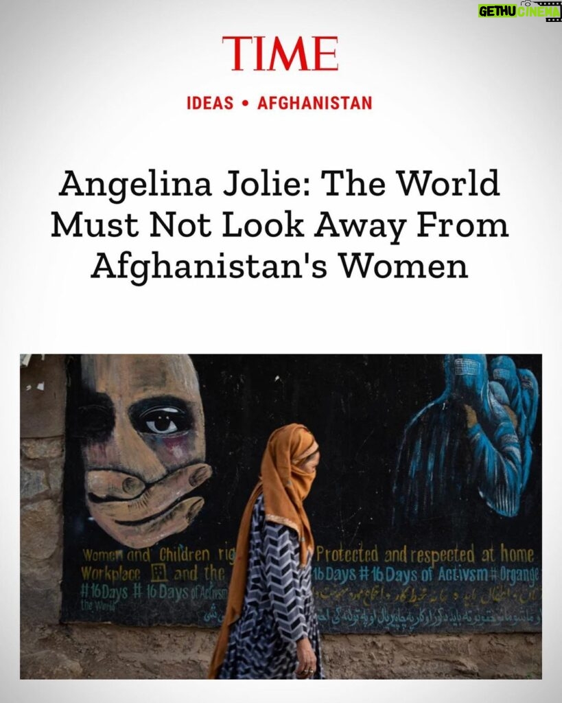 Angelina Jolie Instagram - Sharing this piece I wrote for @time in honor of Afghan women, one year after the fall of the Afghan government. It cannot end here. #afghanistan