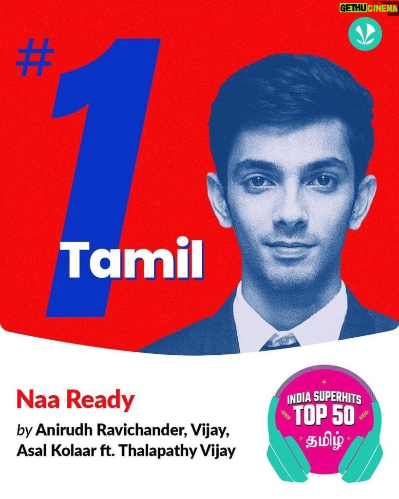 Anirudh Ravichander Instagram - Thank you fans and music lovers 🙏🏻 @jiosaavn