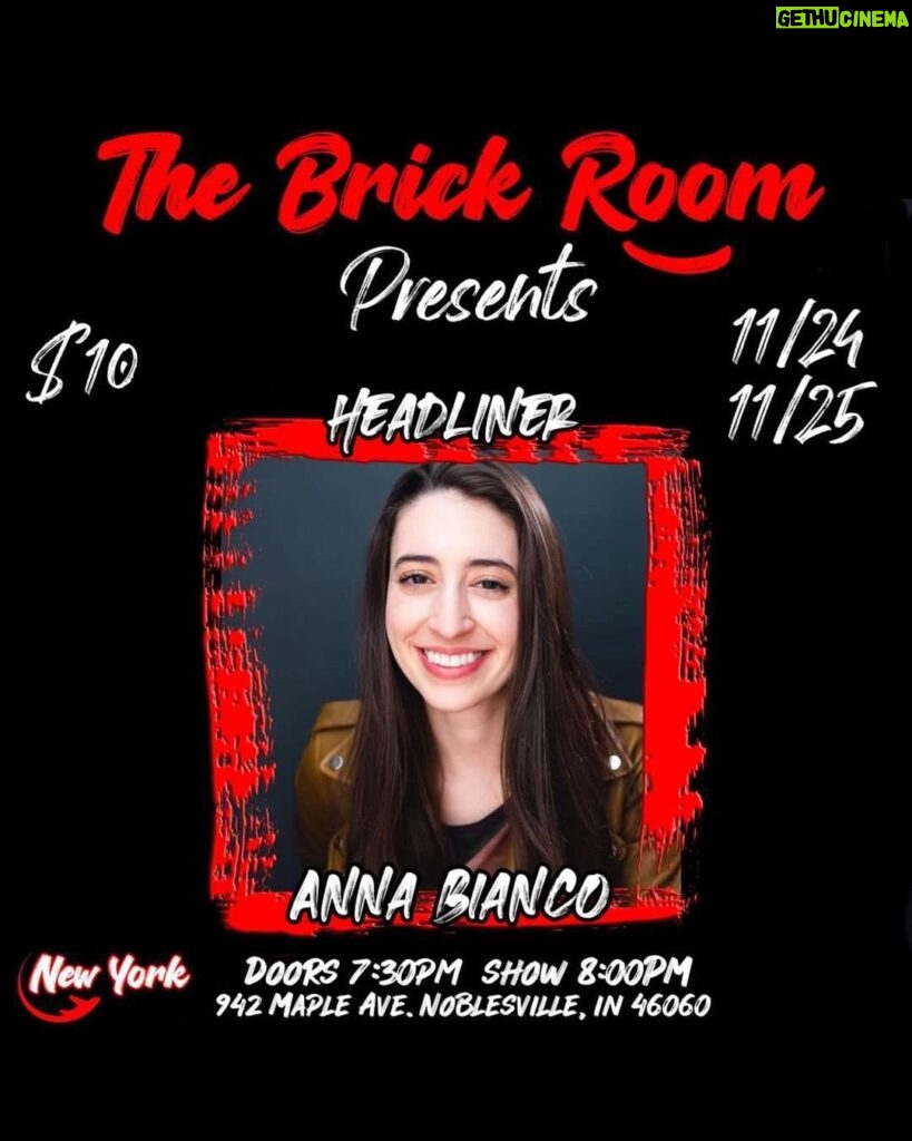 Anna Cain Bianco Instagram - Indiana has many innovations including pot sized spaghetti and me headlining this weekend @thebrickroomcc Noblesville, Indiana