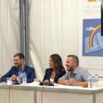 Anna Menenakou Instagram - Την Παρασκευή βρεθήκαμε στην υπέροχη και τεράστια έκθεση βιβλίου στο Πεδίον του Άρεως, για να παρουσιάσουμε το καινούργιο βιβλίο του @dimakispan . Προλόγισε και συντόνισε την βραδιά ο @stavros_papanto και εγώ είχα τη χαρά να διαβάσω αποσπάσματα από Το Ποτάμι Των Χιλίων Τυφλών που κυκλοφορεί από τις εκδόσεις @dioptrabooks . Καλοτάξιδο το βιβλίο σου Γεράκι μου! #newstart #newbook #lovebooks #topotamiton1000tyflon Εκθεση Βιβλιου Πεδίον Του Αρεως