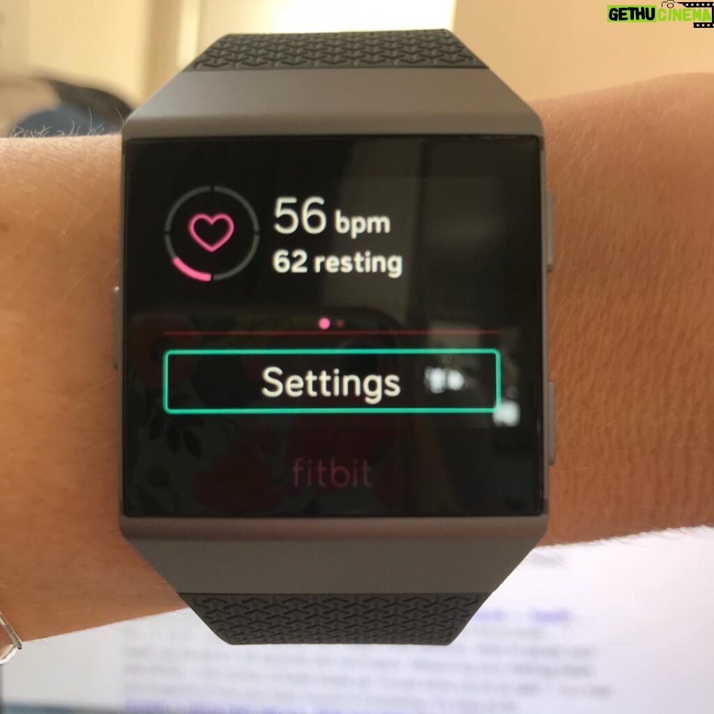 Anne Dudek Instagram - So I’ve had this new @fitbit Ionic for about a week and feeling very proud of my resting heart rate. Feeling overcome with geek gadget love! #fit #heartbeat
