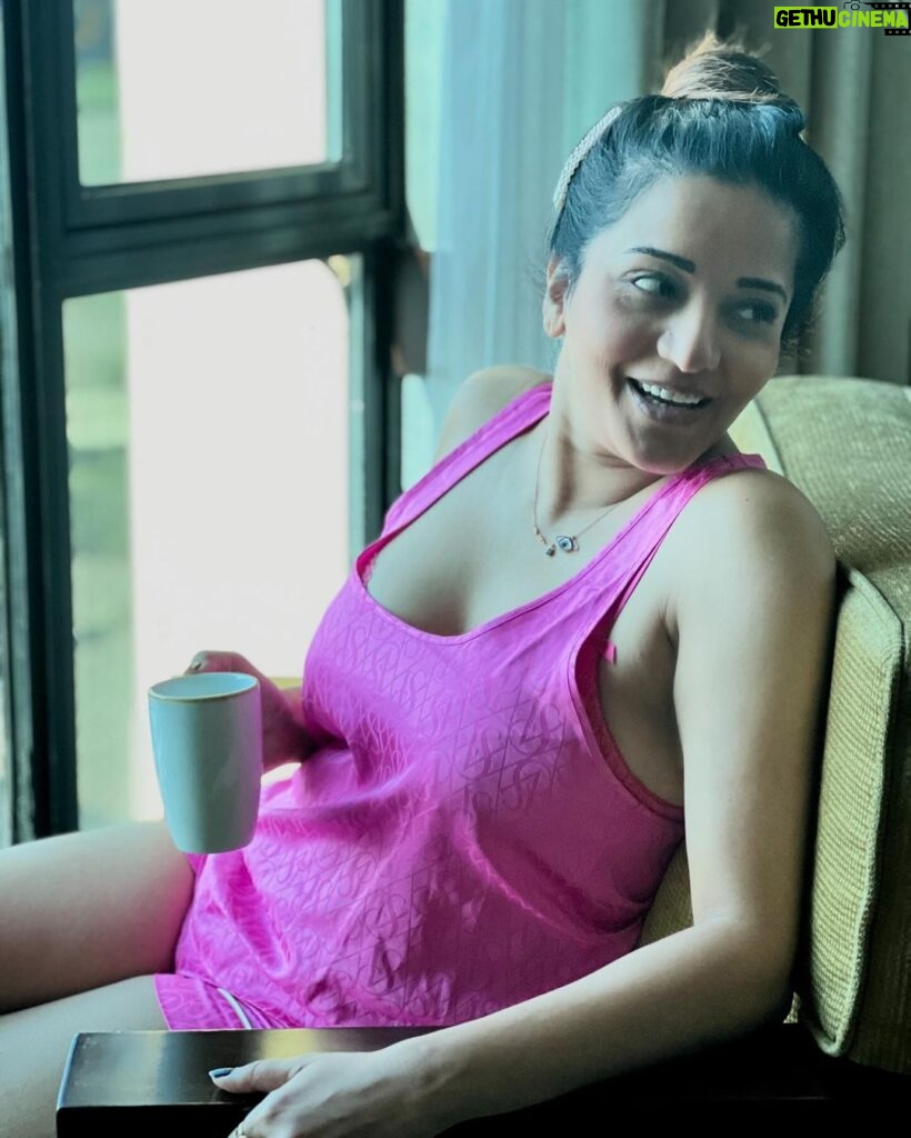 Antara Biswas Instagram - I Like My Tea Black… And My Mornings Bright ☀️…. #goodmorning #world #sunday #mornings #positivevibes 📷: @deepakpathak663 Outfit: @victoriassecretindia