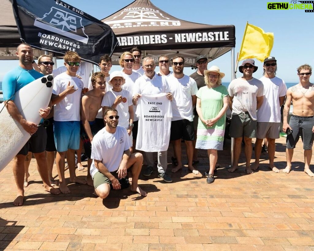 Anthony Albanese Instagram - Always great to be in Newcastle 🏄‍♂ Newcastle, New South Wales