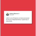Anthony Albanese Instagram - A tax cut for every taxpayer from July 1. Parliament House, Canberra