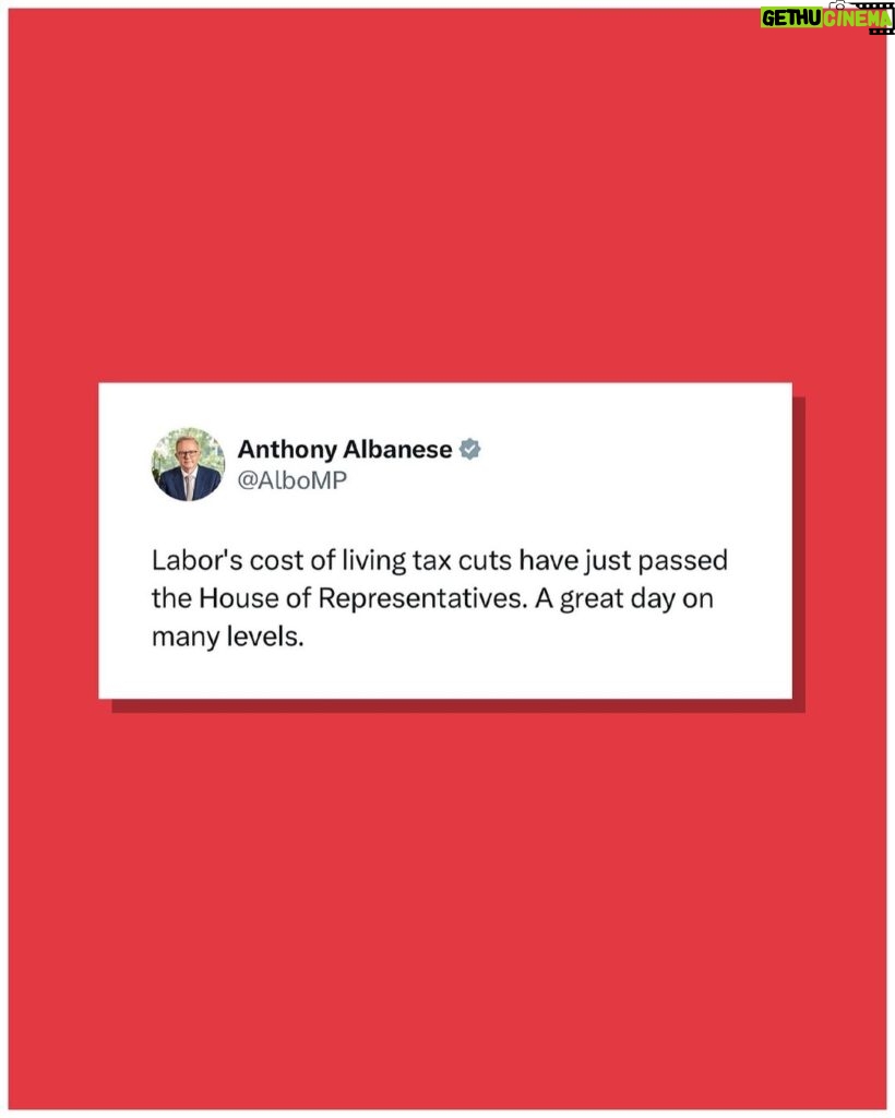 Anthony Albanese Instagram - A tax cut for every taxpayer from July 1. Parliament House, Canberra