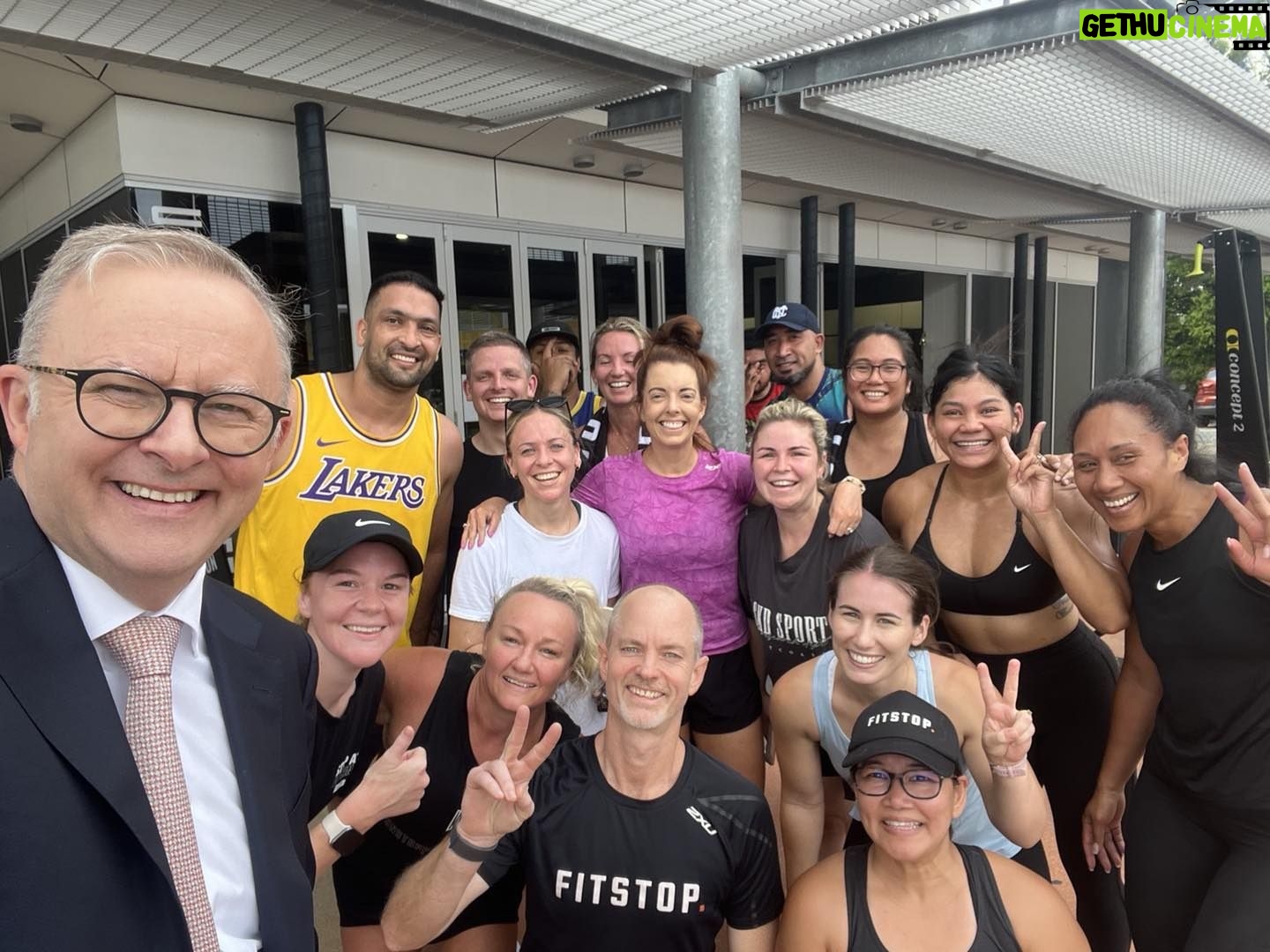 Anthony Albanese Instagram - Shoutout for the warm welcome from these Queenslanders from Fitstop in Murrumba Downs today 🏃♀️🏃♂️ Murrumba Downs, Queensland, Australia