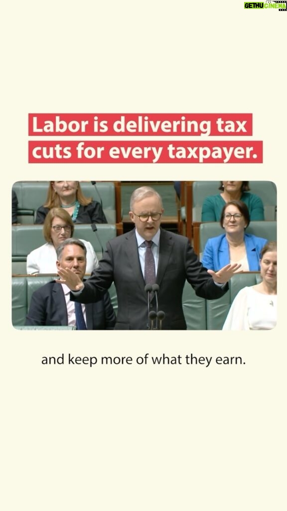 Anthony Albanese Instagram - Our plan delivers a tax cut for every taxpayer.