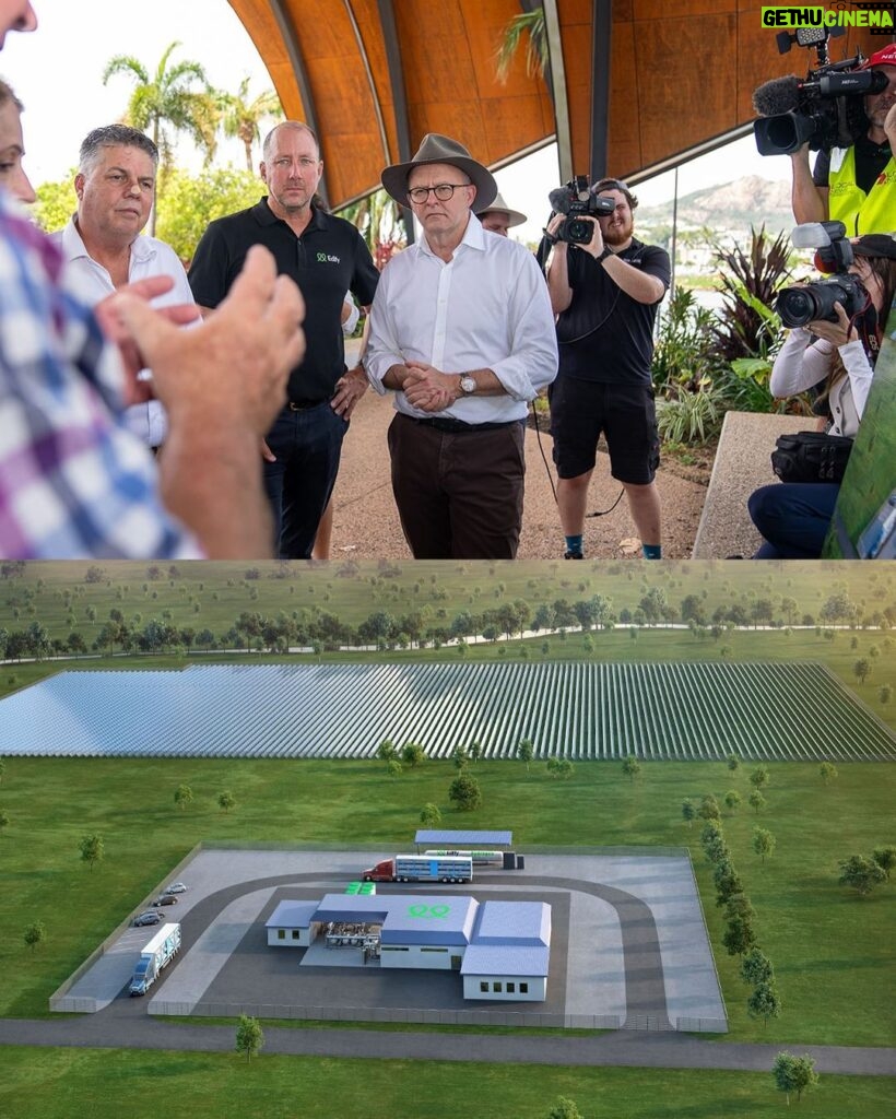Anthony Albanese Instagram - Today we’re announcing a groundbreaking project that will help make Australia a renewable energy superpower. We’re building a hydrogen hub which will create hundreds of clean energy jobs, right here in Townsville. And it’s just one of six we’re building in regional centres across the country. Together, they’ll help make Australia a world leader in producing and exporting renewable hydrogen. — With: @stevenmilesmp, @chrisbowenmp and @nitagreenqld Townsville, Queensland