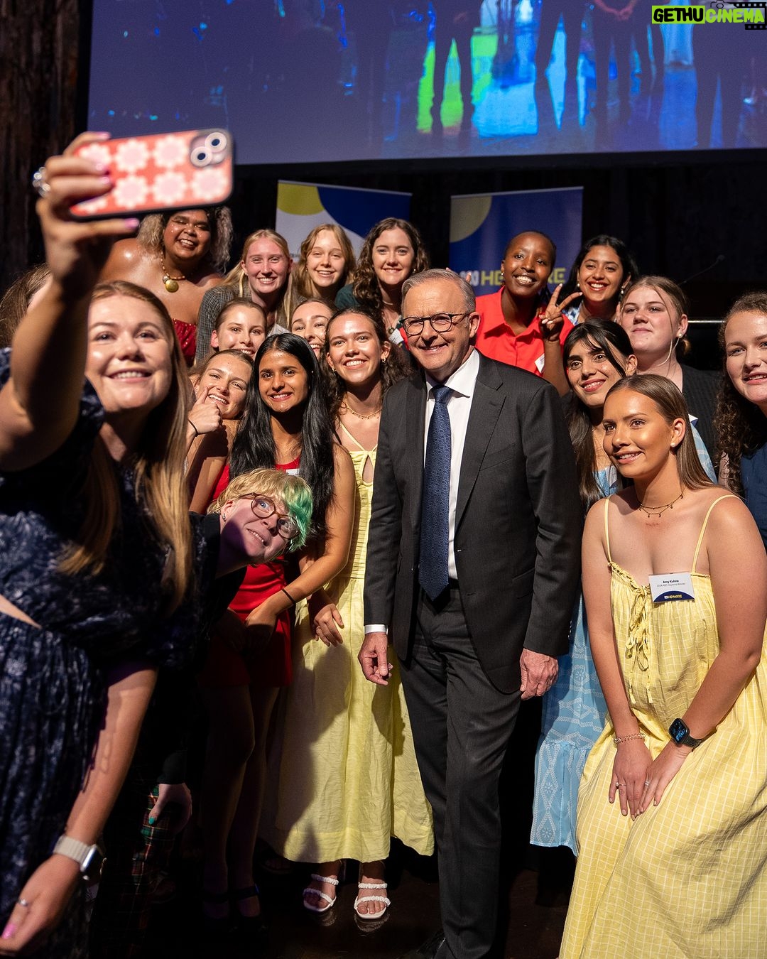 Anthony Albanese Instagram - These young Australians have come to Canberra from Rocky, Albany, Bendigo and everywhere in between. They’ve got inspiring stories to share about their lives in regional communities. And thanks to the @abcnews_au Heywire program, more people will have the chance to hear them. Parliament House, Canberra