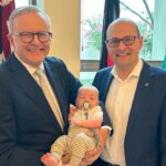 Anthony Albanese Instagram - A very cute visit from baby Ciccone today. What a great start to the week. Parliament House, Canberra