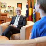 Anthony Albanese Instagram - “Life changing”. That’s how Giselle and her mum described having access to our Insulin Pump Program. In between school and her passion for gymnastics, Giselle is an advocate for young people living with Type 1 Diabetes. She’s traveled from my electorate of Grayndler to Parliament House this week to speak with MPs. And there was no better way to welcome her than with a tour of the Prime Minister’s courtyard. Parliament House, Canberra