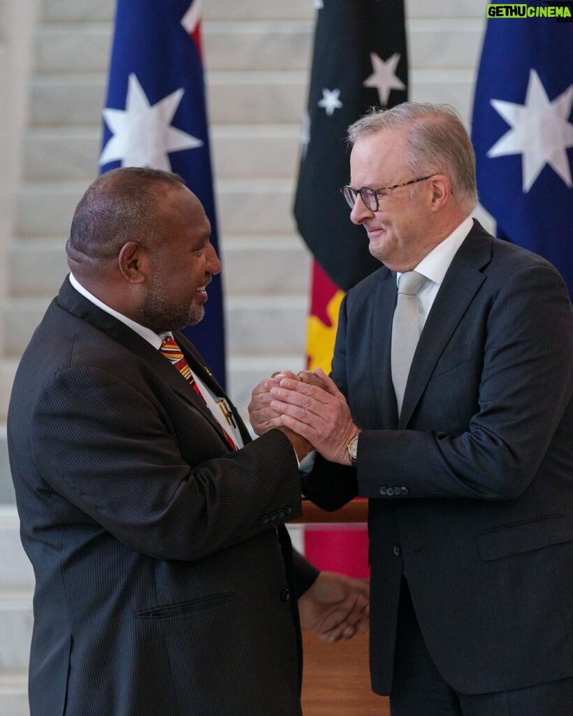 Anthony Albanese Instagram - Working with Papua New Guinea, we can build a more secure region and a better future for both our countries. Today, we marked an historic moment with Prime Minister Marape being the first Pacific island leader to address our Parliament. As close neighbours, friends and partners, there’s so much we can achieve together. Parliament House, Canberra