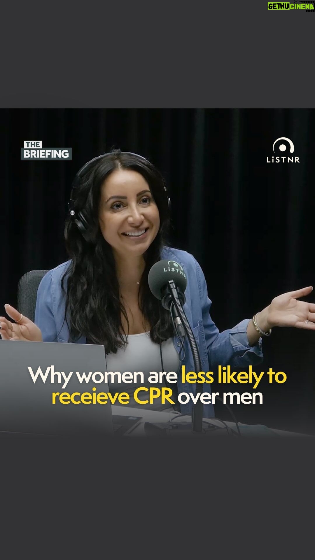 Antoinette Lattouf Instagram - Data shows women are less likely to be administered CPR compared to men … and the reason has @antoinette_lattouf fired up 🤣 Catch the full ep out now #linkinbio 🎧The Briefing: Why are women less likely to be saved by CPR?