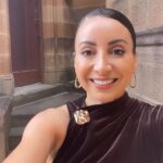 Antoinette Lattouf Instagram - Velvety chocolate. 👗 @carlazampatti 💇‍♀️ @stefaniekhair 📸 annoyed random tourist Great Hall of the University of Sydney