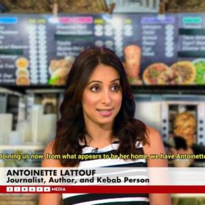 Antoinette Lattouf Instagram - After someone wanted me “deported” and called me a “kebab person” - a funny stranger on the internet sent this to me.
It cracks me up every time I look at it.
Thank you kind stranger. 

I’m tired today. The world can be cruel. Online trolls are relentless. But I always choose light and laughter (and kebabs with extra garlic sauce).

Spread toom, not hate!

#kebabperson #garlicsauce #bestkebab #hotkebab ##spreadtoomnothate #toom