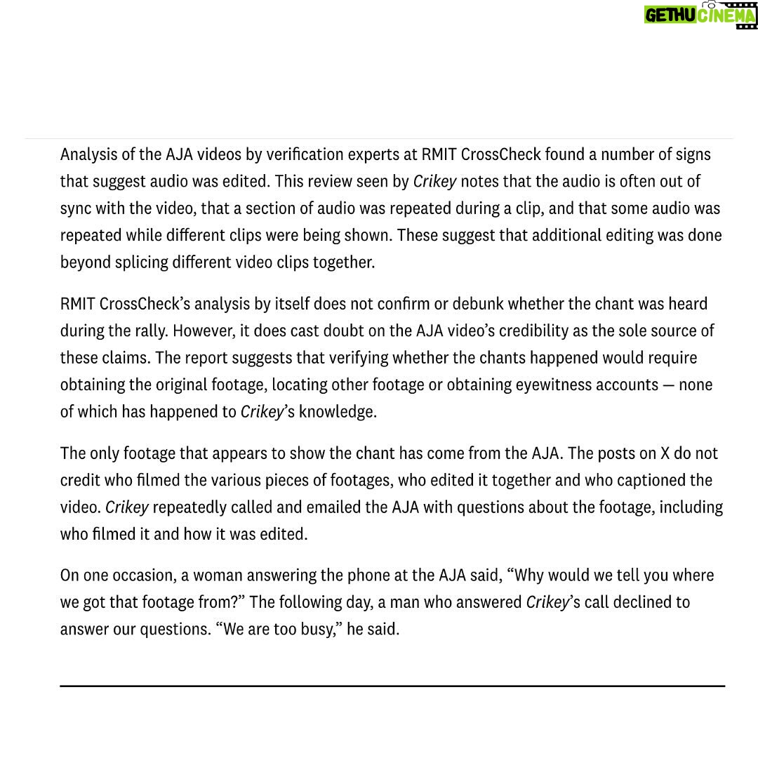 Antoinette Lattouf Instagram - Full @crikey.news article here that I wrote with @camwilsonreporter. Shoutout to @crosscheckapac @rmituniversity for its audio authentication work. **Content warning: this article contains mention of subjects some audiences may find distressing**