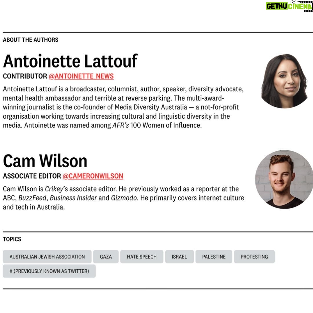 Antoinette Lattouf Instagram - Full @crikey.news article here that I wrote with @camwilsonreporter. Shoutout to @crosscheckapac @rmituniversity for its audio authentication work. **Content warning: this article contains mention of subjects some audiences may find distressing**