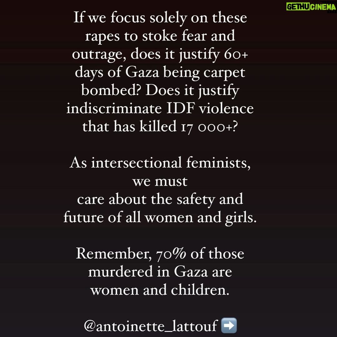 Antoinette Lattouf Instagram - Believing women is an important step, stopping the slaughter of thousands more in their name is an essential one.