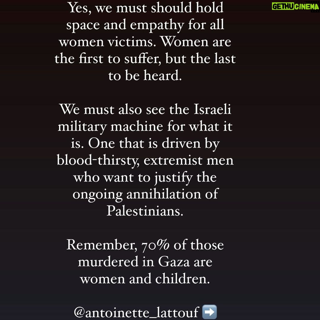Antoinette Lattouf Instagram - Believing women is an important step, stopping the slaughter of thousands more in their name is an essential one.