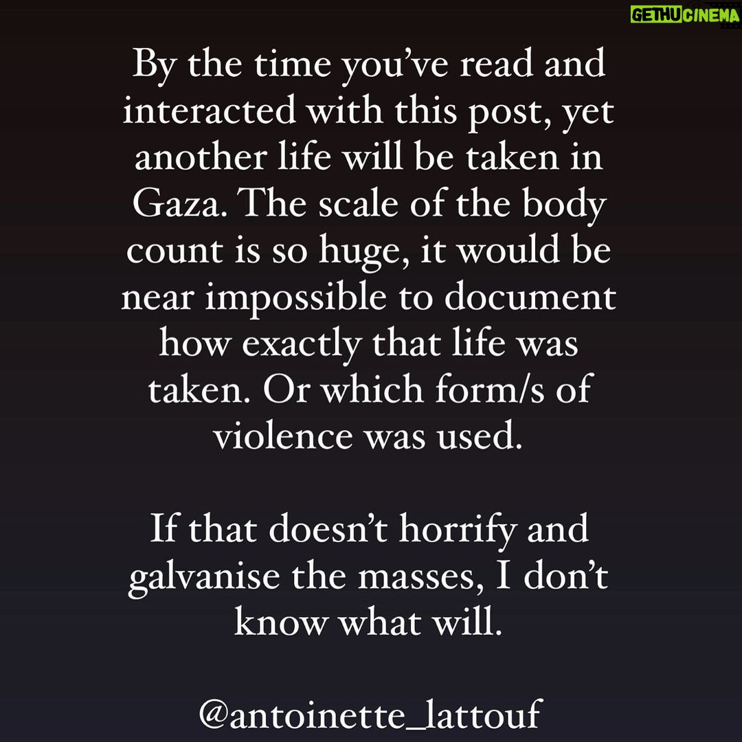 Antoinette Lattouf Instagram - Believing women is an important step, stopping the slaughter of thousands more in their name is an essential one.